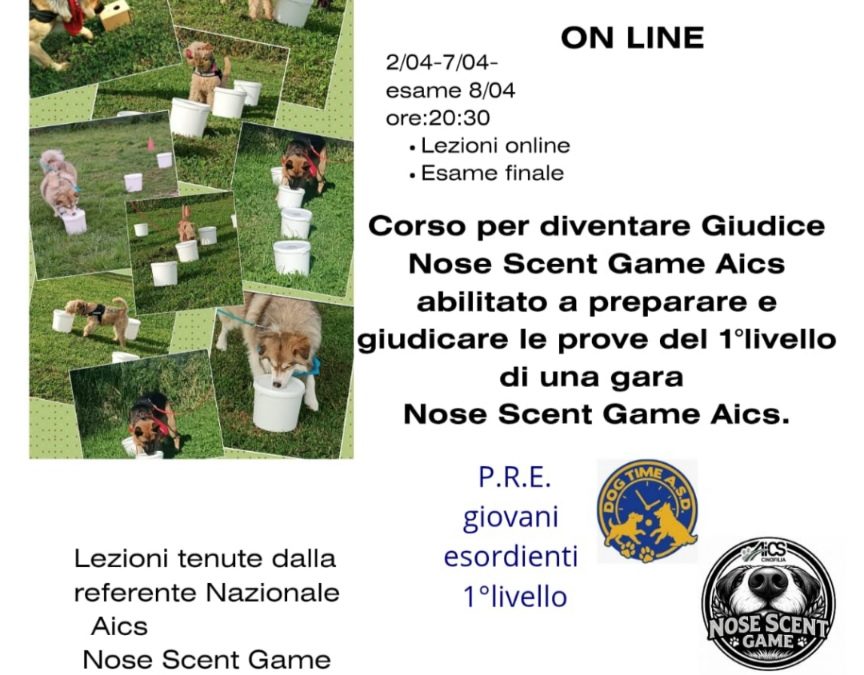CORSO DI FORMAZIONE GIUDICE NOSE SCENT GAME 1° LIVELLO