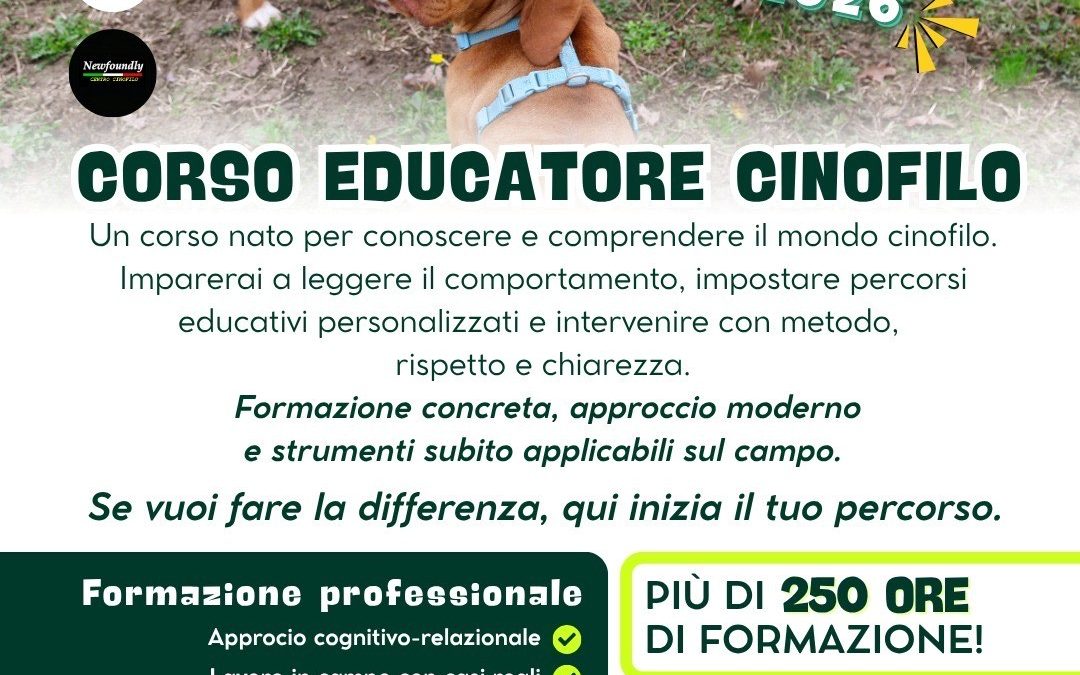 Ad Altedo parte il Corso per Educatore Cinofilo: oltre 250 ore di formazione professionale
